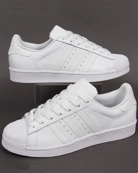 adidas plain white sneakers.